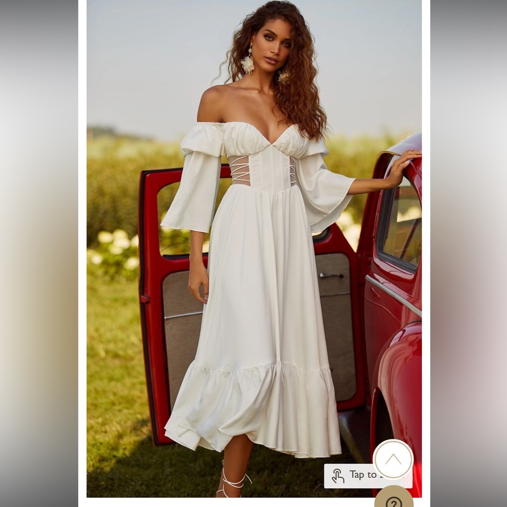 Alamour the label Adana dress white size small